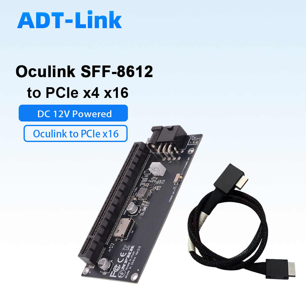 Pcie 4.0 X16 Riser Cable 90 Degree - Karta adaptera Oculink SFF-8612 na PCIe