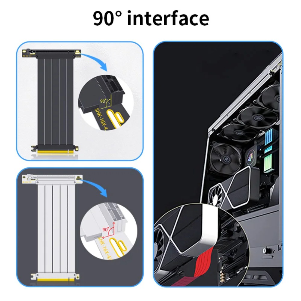 Kabel PCI‑E 4.0/3.0 X16 do GPU – Pcie 4.0 X16 Riser Cable 90 Degree recenzja i cena