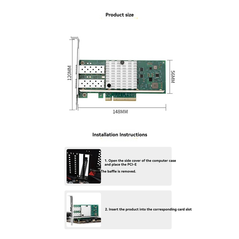 Karta sieciowa X520-DA1 10Gb S – 10Gb Sfp+ Pcie Network Card Dual Port recenzja i cena
