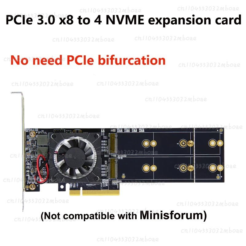 Adapter PCIe 3.0 X8 Quad M.2 N – Quad M.2 Nvme Pcie Bifurcation Card recenzja i cena